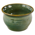 Park Designs Sinclair Caprese stoneware cereal bowl in sage green reactive glaze with amber rim, product view"