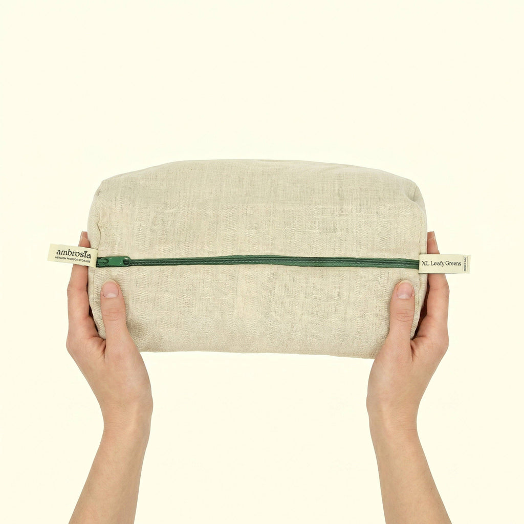 XL Leafy Greens Bag | Reusable Linen Produce Storage