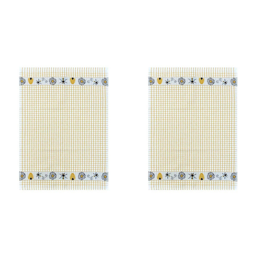 Poli-Dri Jacquard Honey Bees Tea Towel - Pack of 2