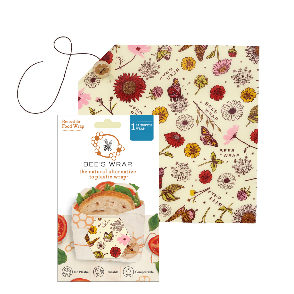 Reusable Beeswax Sandwich Wrap – Meadow Magic Organic Cotton Lunch Wrap