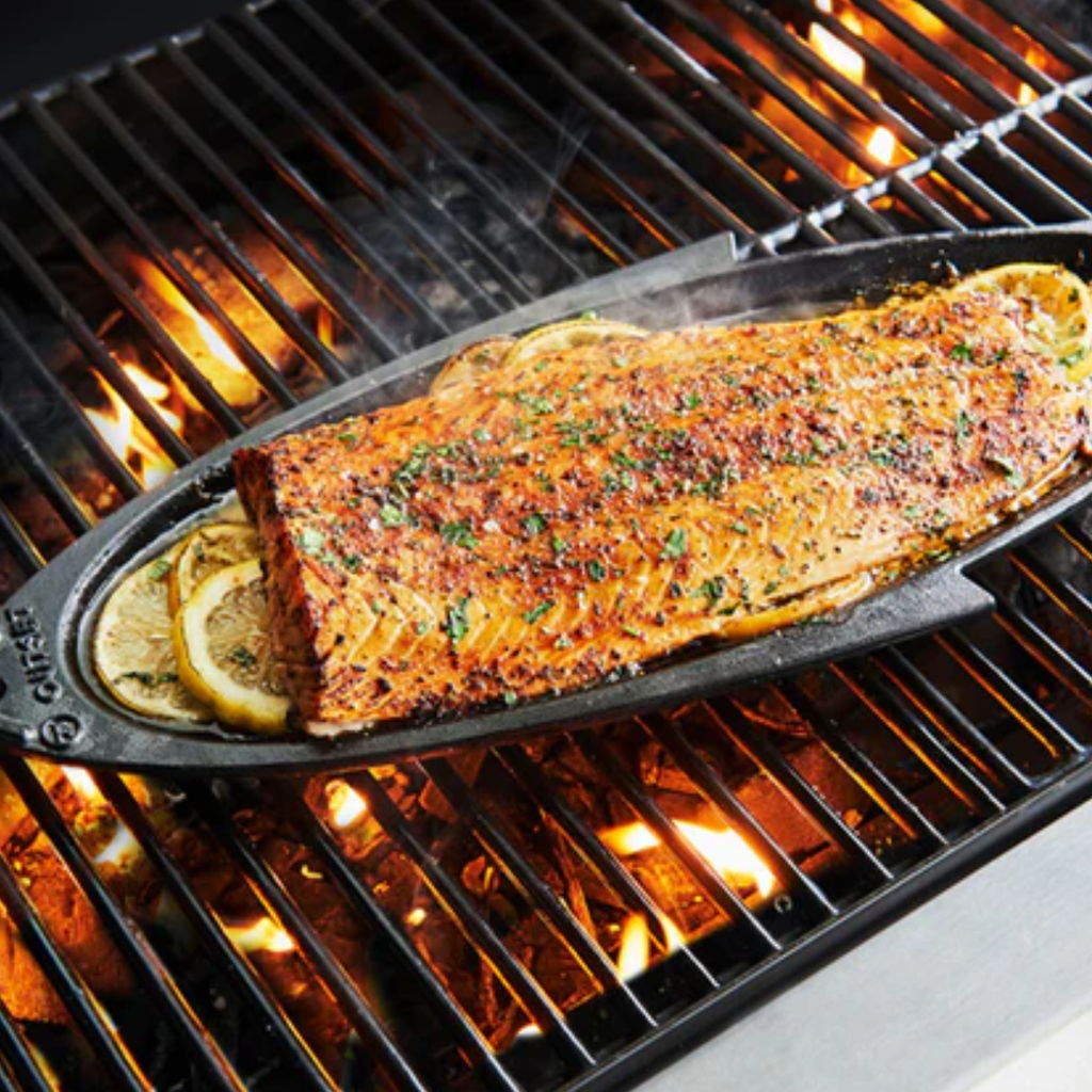 Outset Cast Iron Fish Grill and Serving Pan