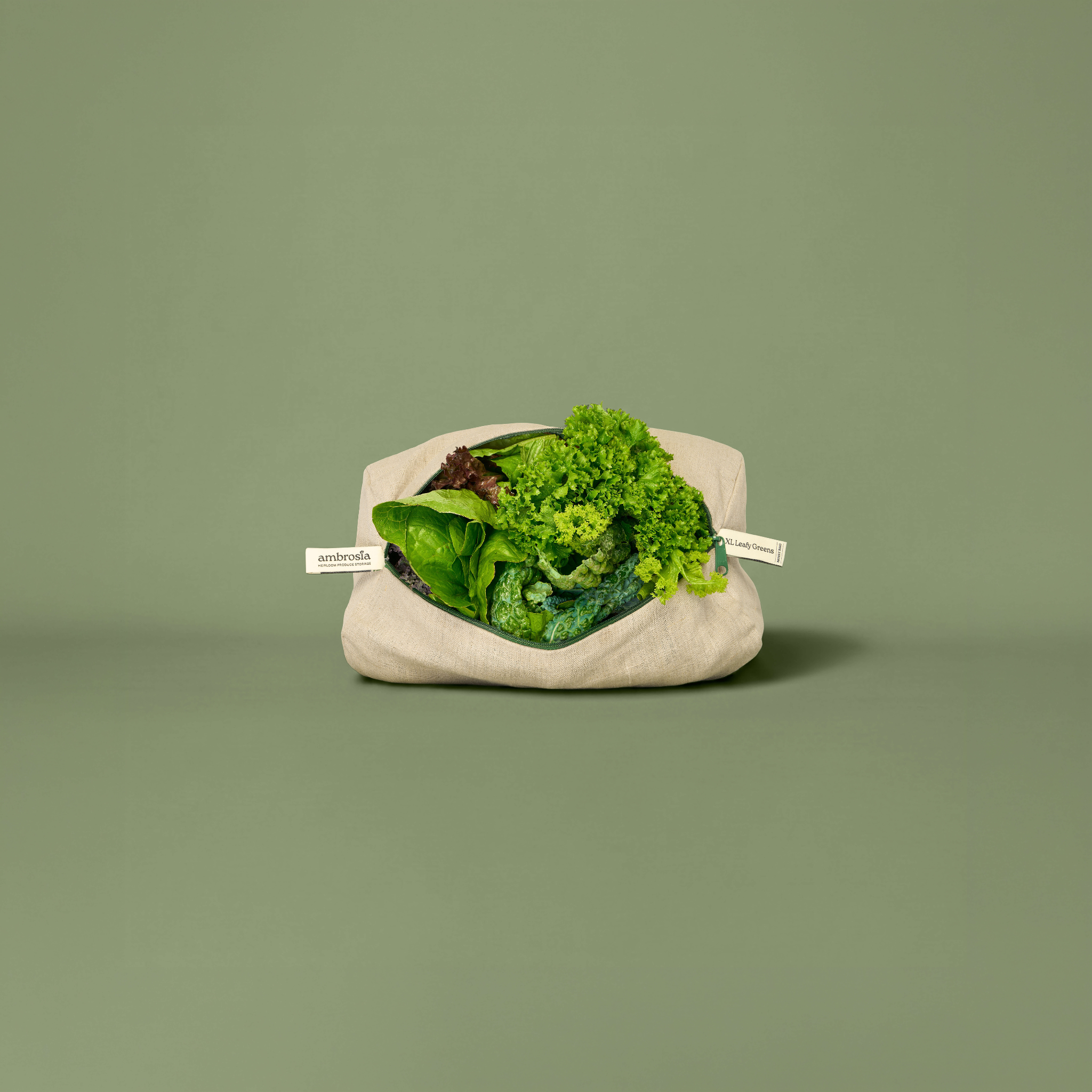 XL Leafy Greens Bag | Reusable Linen Produce Storage