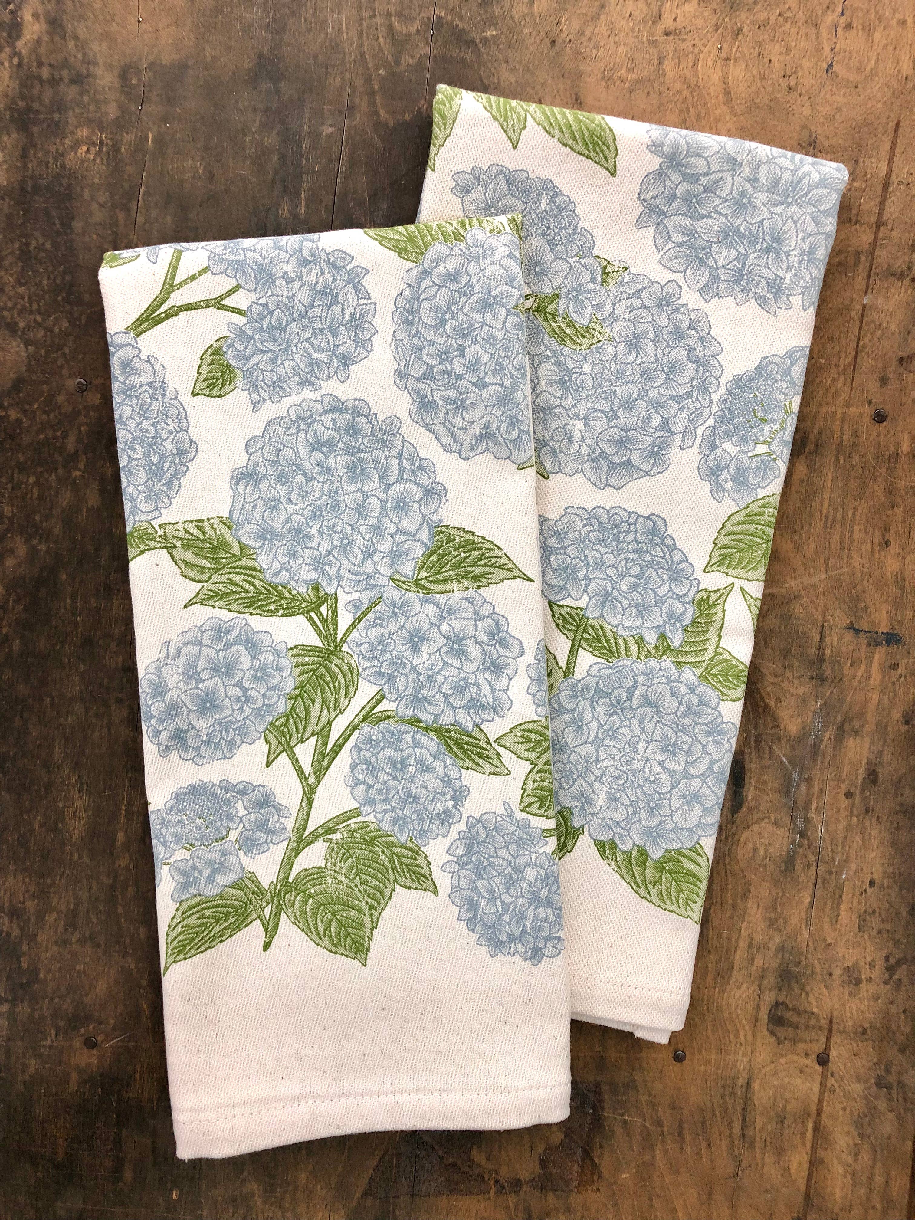 Hand-Illustrated Hydrangea Kitchen Towel | Screen Printed | Nashville Made