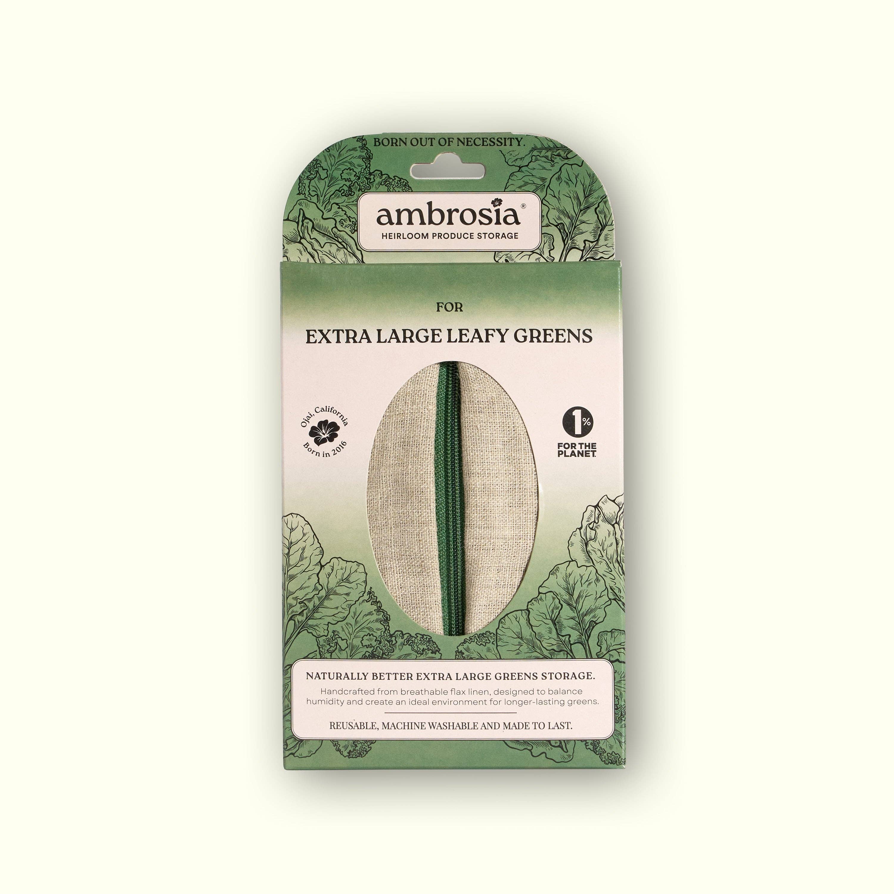 XL Leafy Greens Bag | Reusable Linen Produce Storage