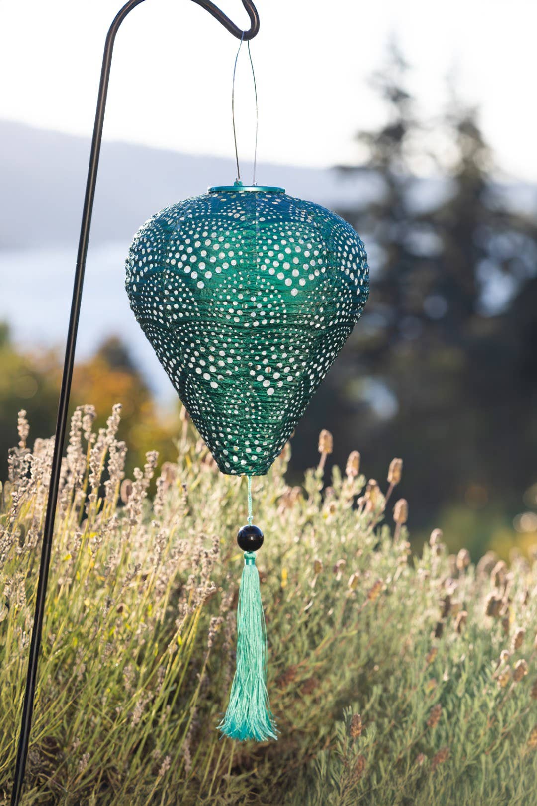 *New* Stella Tassel 29.5" Balloon Solar Lantern - Jade