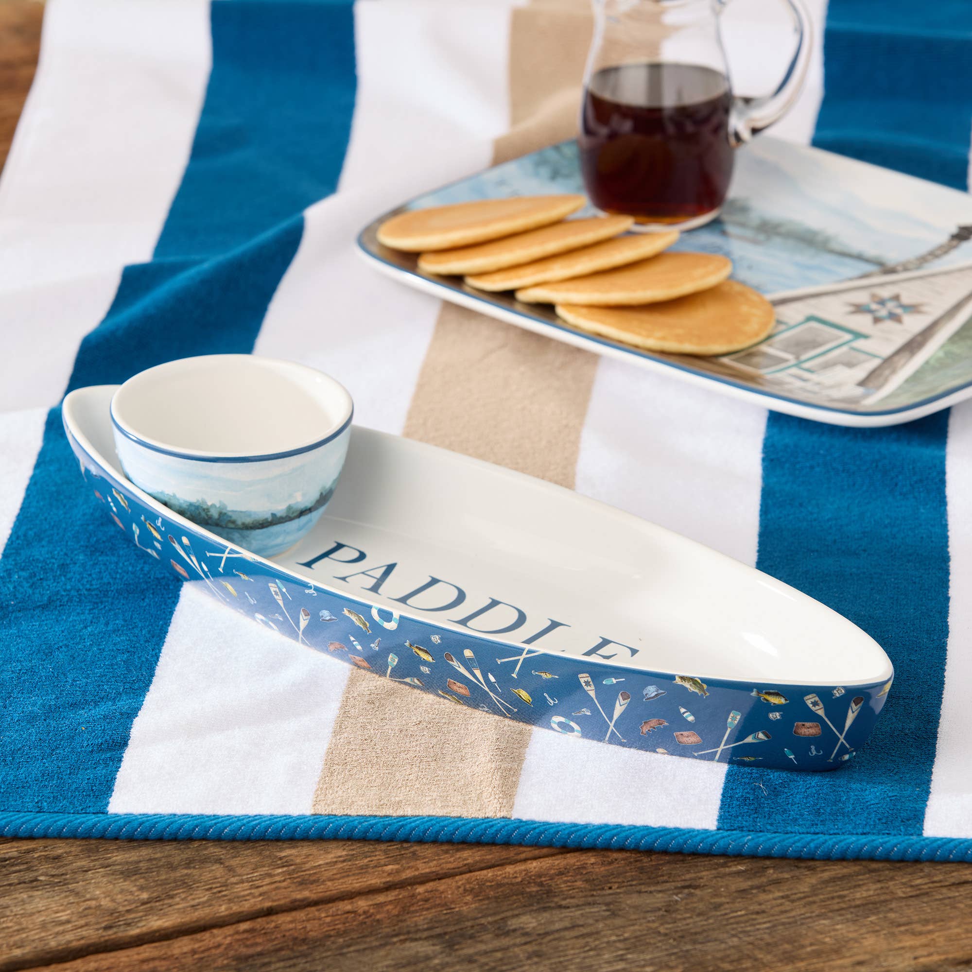 Canoe Chip & Dip Serving Set with 2 Lake Life Spreaders