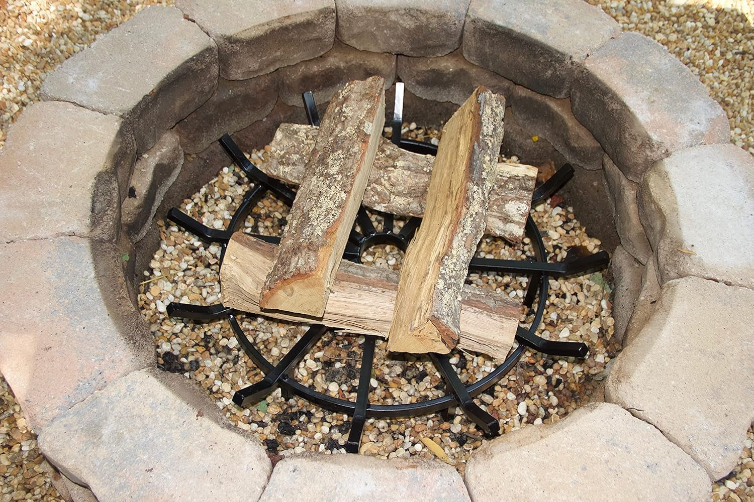 Wagon Wheel Firewood Grate for Fire Pit - Made in the USA (20 Inch)
