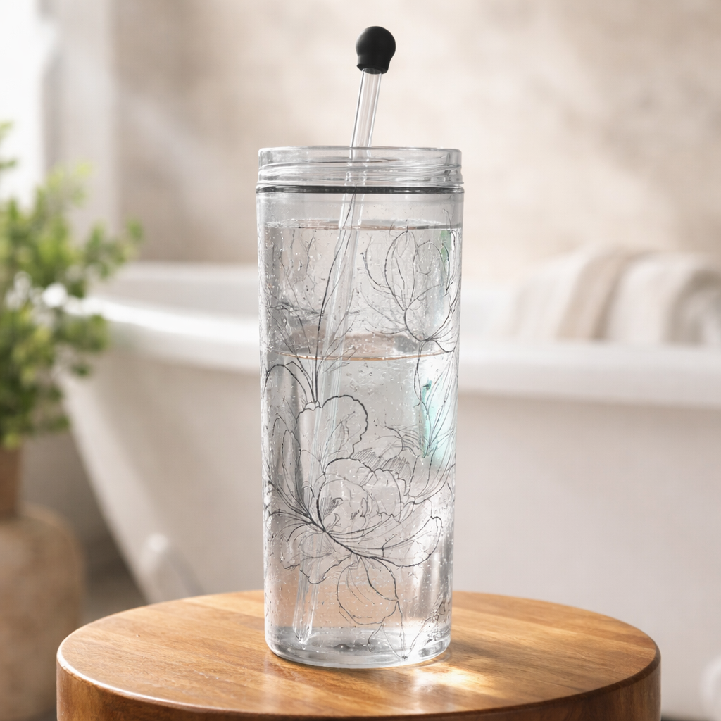 Bloom Frosted Glass Water Bottle – 20 oz