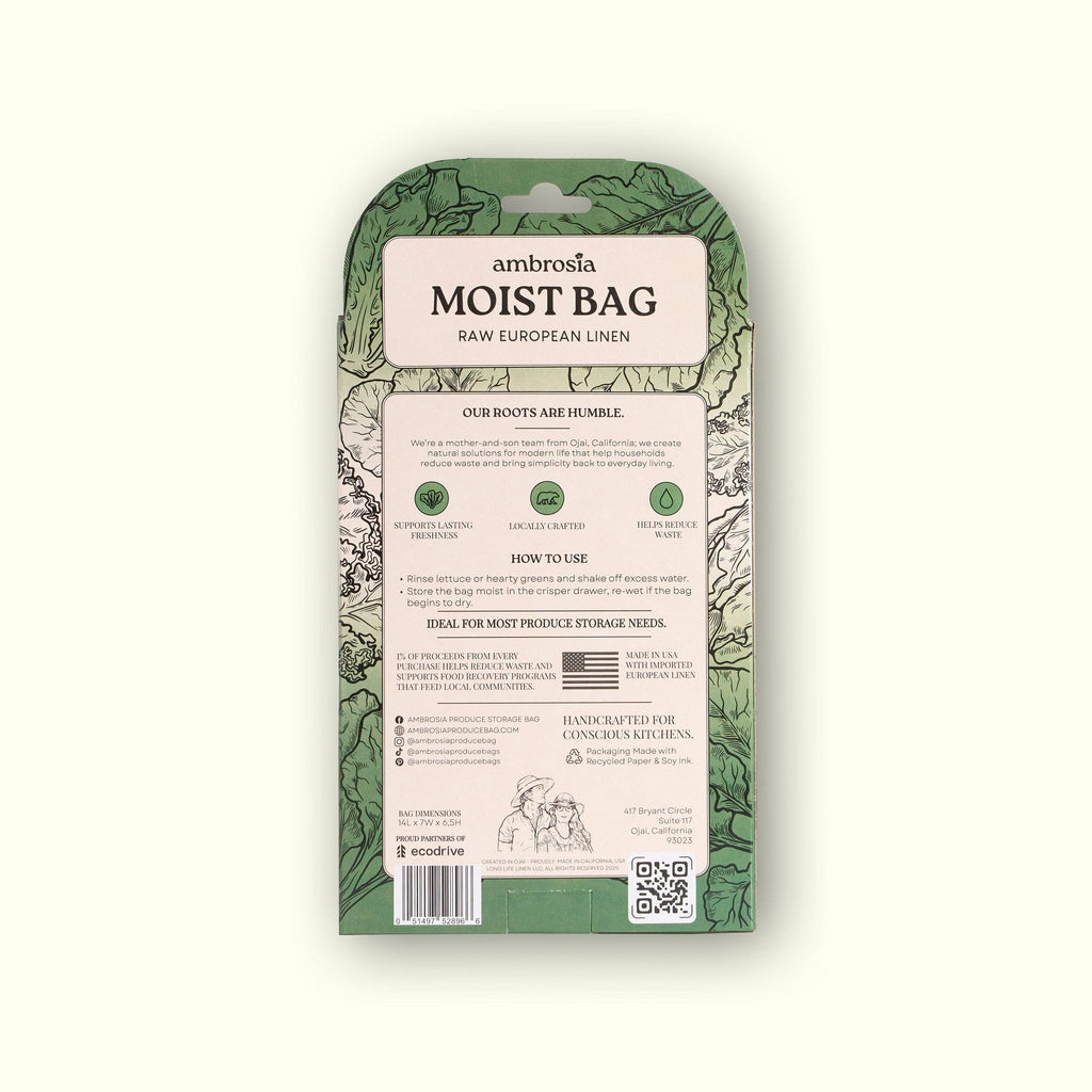 XL Leafy Greens Bag | Reusable Linen Produce Storage