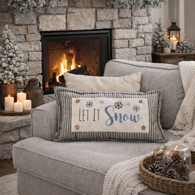 CHARCOAL/CREAM STRIPES:  PILLOW ONLY (with insert)