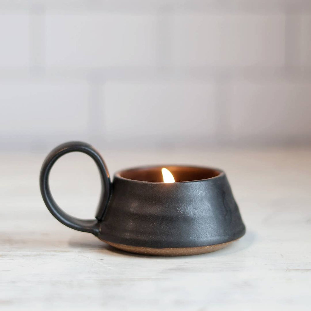 Handmade Stoneware Candle Lantern with Loop Handle "Arriving Mid-June - MADE IN USA!"