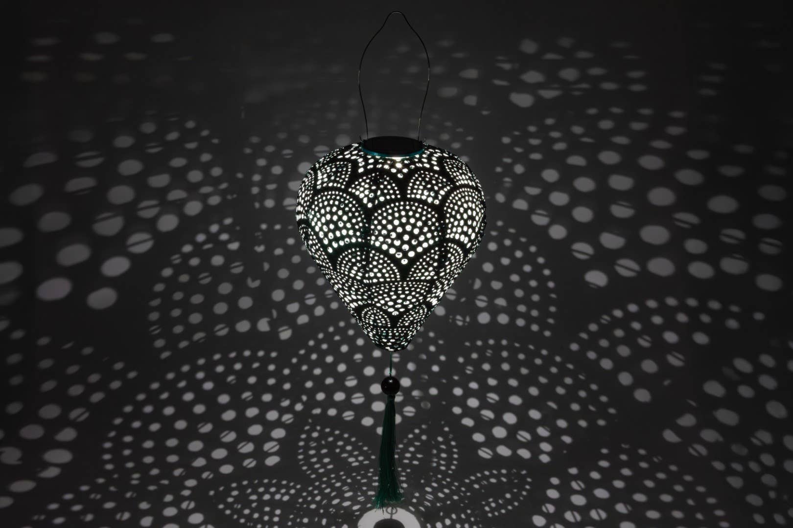 *New* Stella Tassel 29.5" Balloon Solar Lantern - Jade