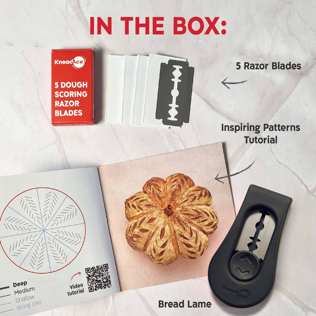 Artisan Sourdough Bread Making Kit – Starter Jar, Oval Banneton Baskets & Bread Lame