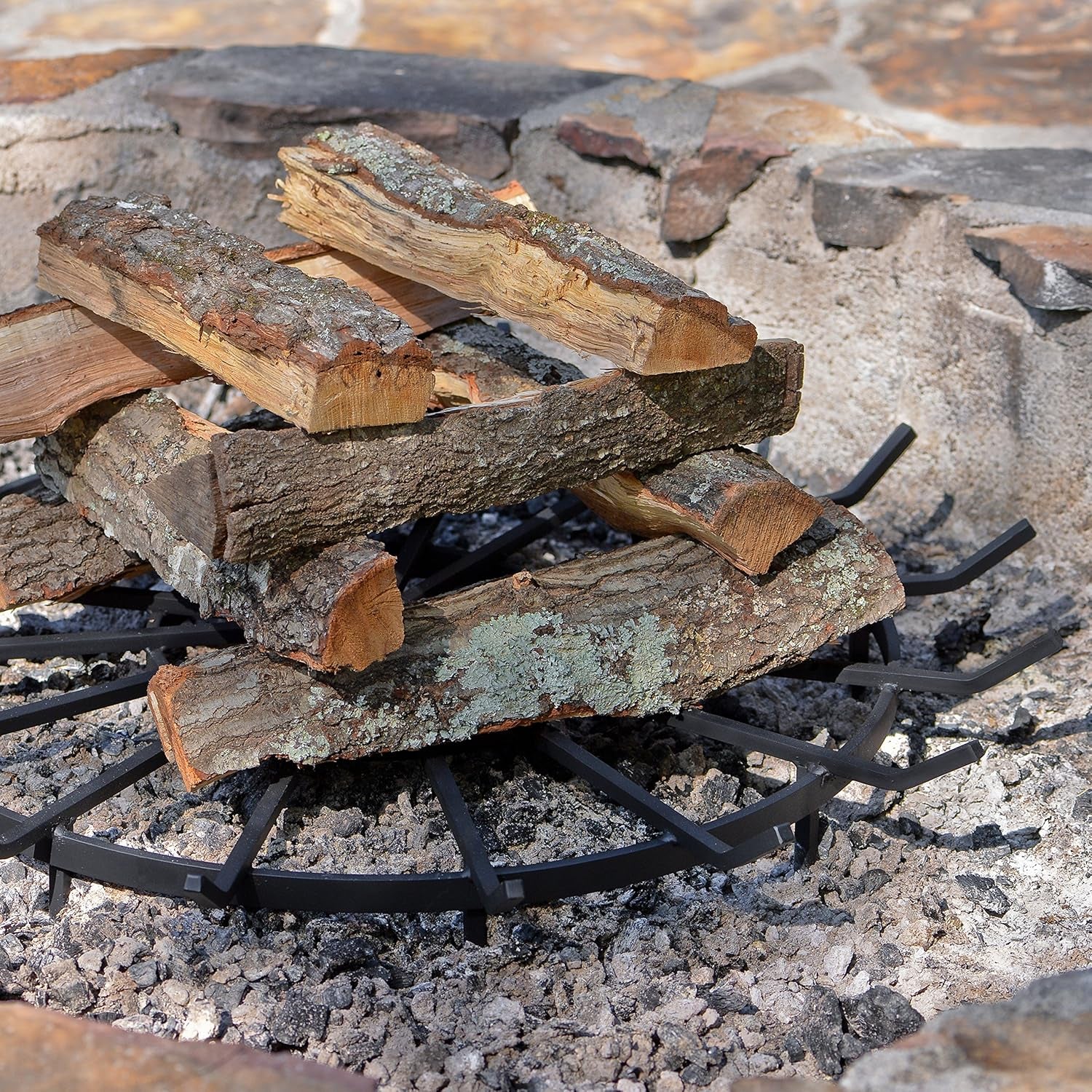 Wagon Wheel Firewood Grate for Fire Pit - Made in the USA (20 Inch)