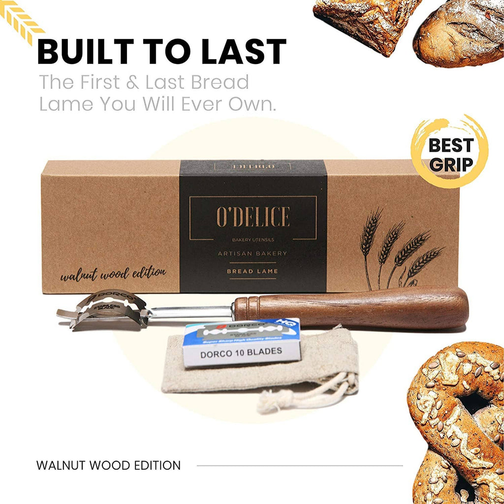Walnut Wood Bread Lame with Blades & Storage – Artisan Scoring Tool