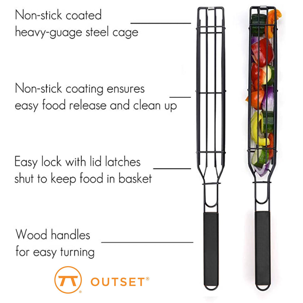 Outset Non-Stick Kabob Grill Baskets, Set of 4