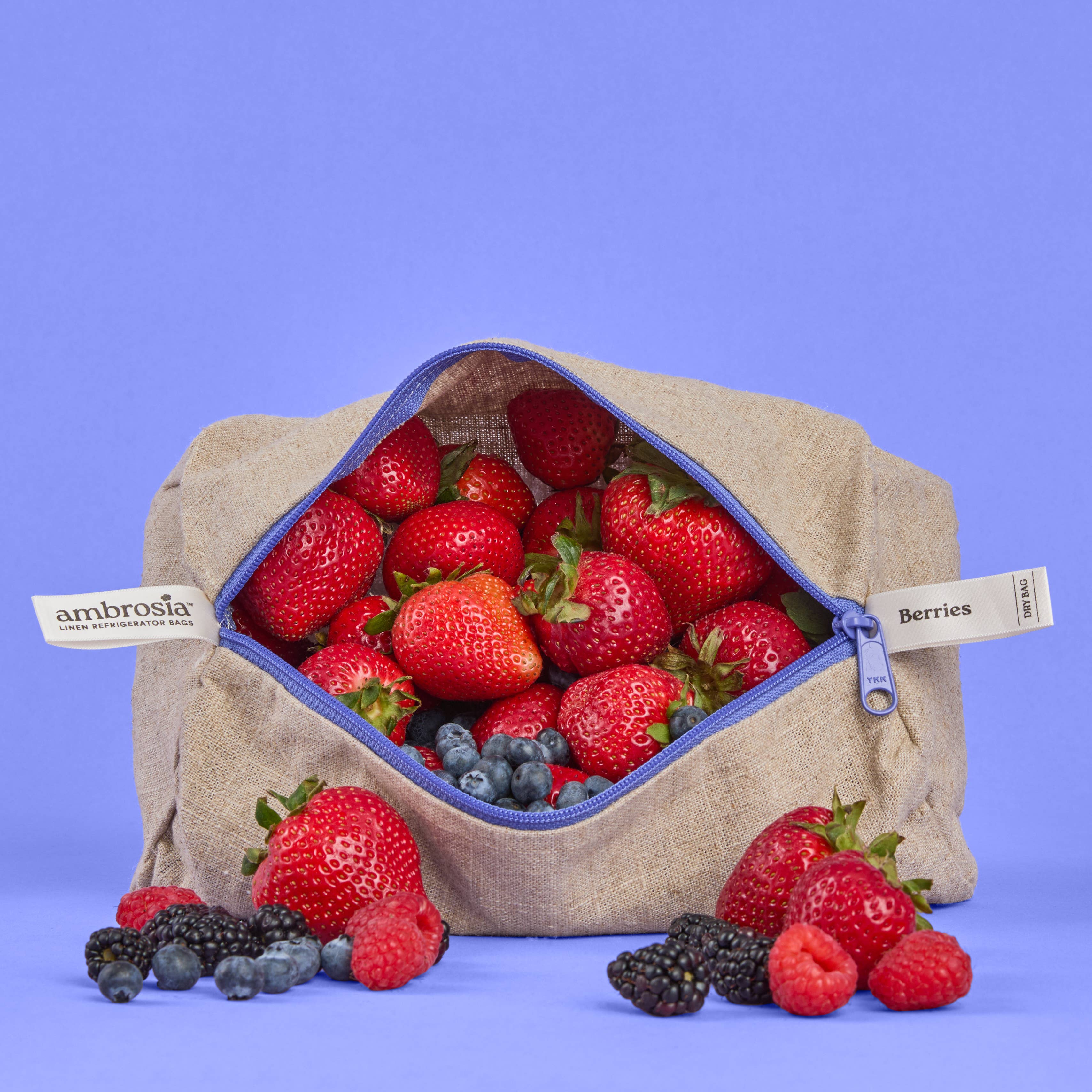 Reusable Flax Linen Produce Bag for Berries | Spring Kitchen