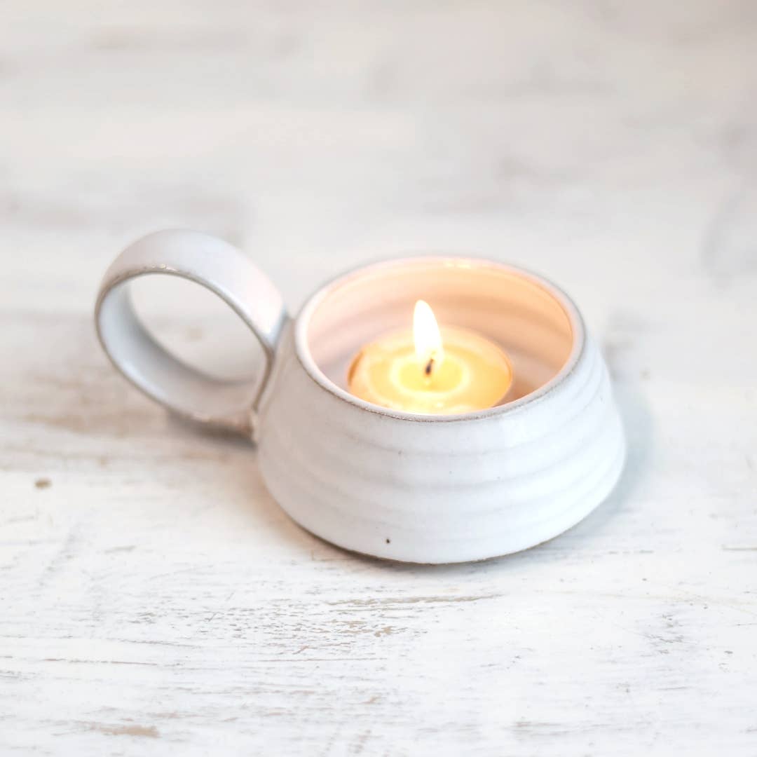 Handmade Stoneware Candle Lantern with Loop Handle "Arriving Mid-June - MADE IN USA!"