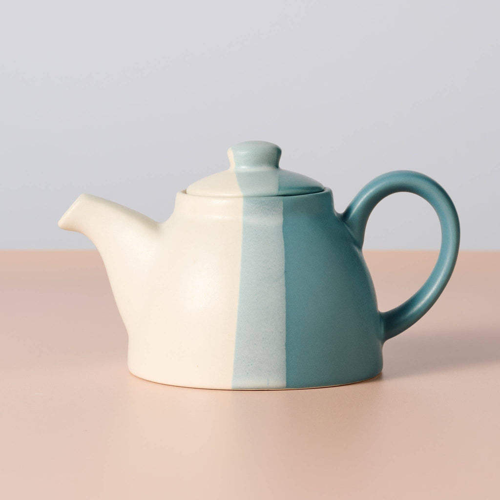 Pheeka Striped Teapot – Blue | Handcrafted Clay Teapot