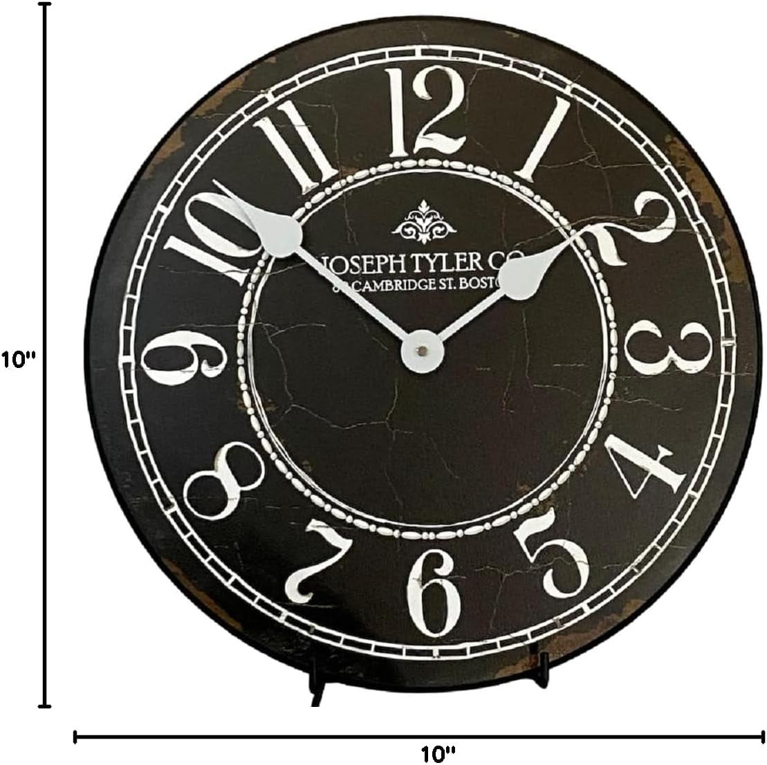 Black & White Large Wall Clock | Ultra Quiet Quartz Mechanism | Hand Made in USA Beautiful Crisp Lasting Color | Comes in 8 Sizes | 10-Inch