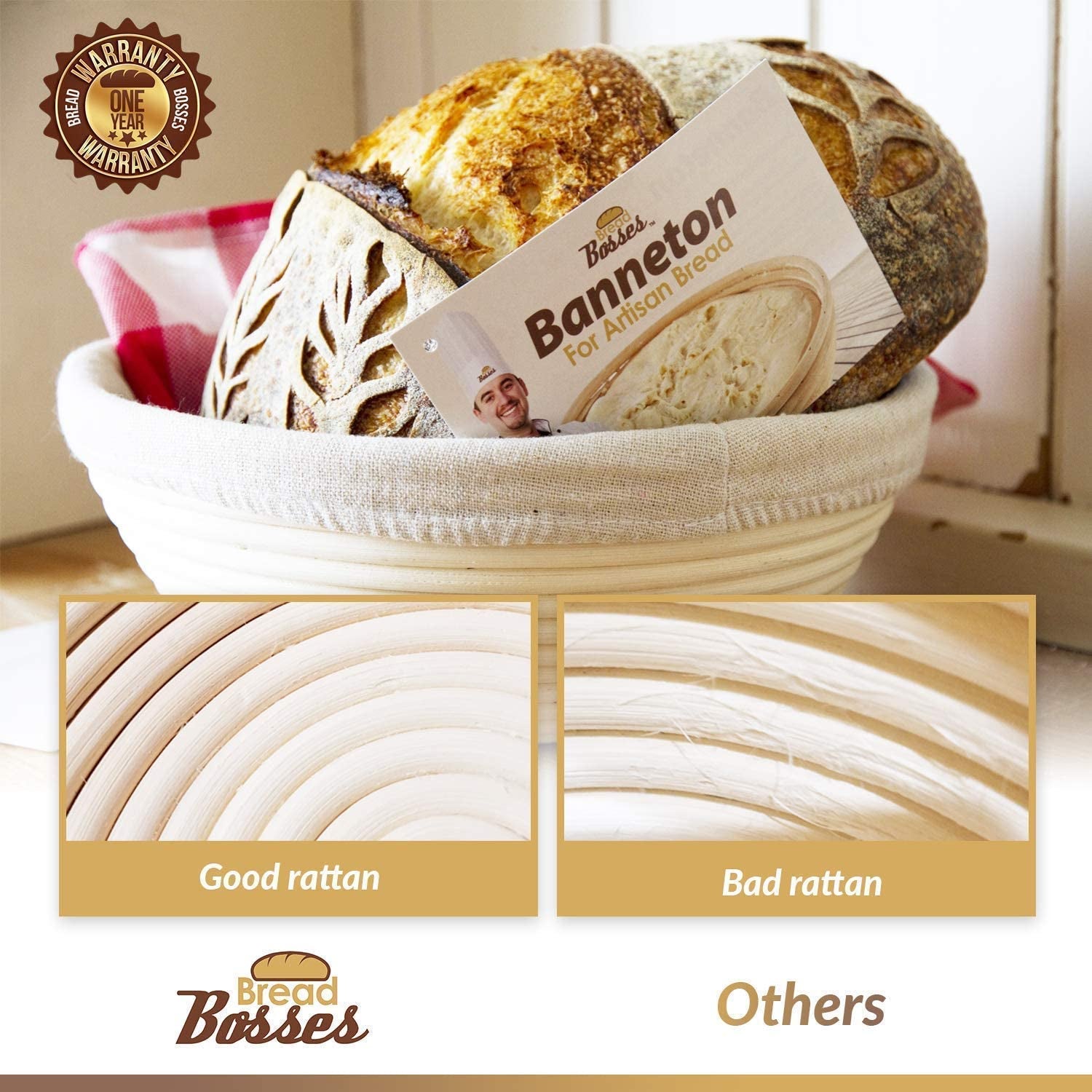 Elevate Your Baking with the 9 Inch Bread Banneton Proofing Basket – Perfect for Sourdough Lovers and Home Bakers!