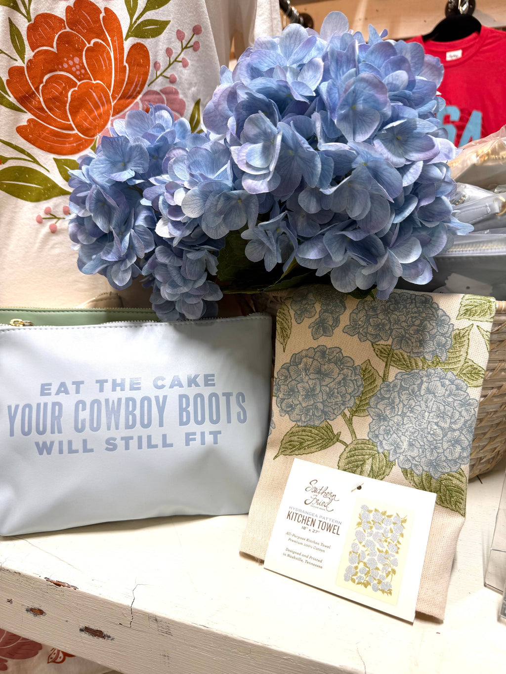 Hand-Illustrated Hydrangea Kitchen Towel | Screen Printed | Nashville Made