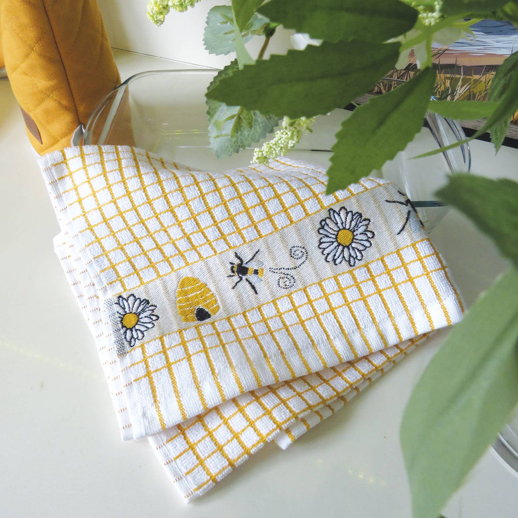 Poli-Dri Jacquard Honey Bees Tea Towel - Pack of 2