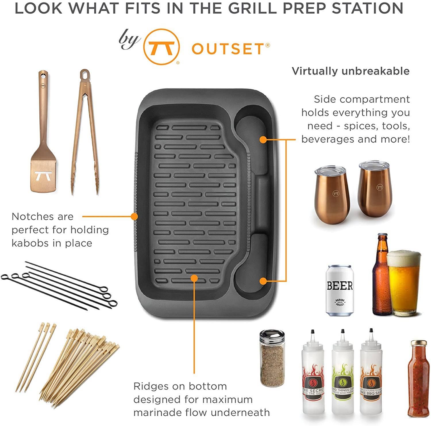Outset Grill Prep Station and Marinade Tray