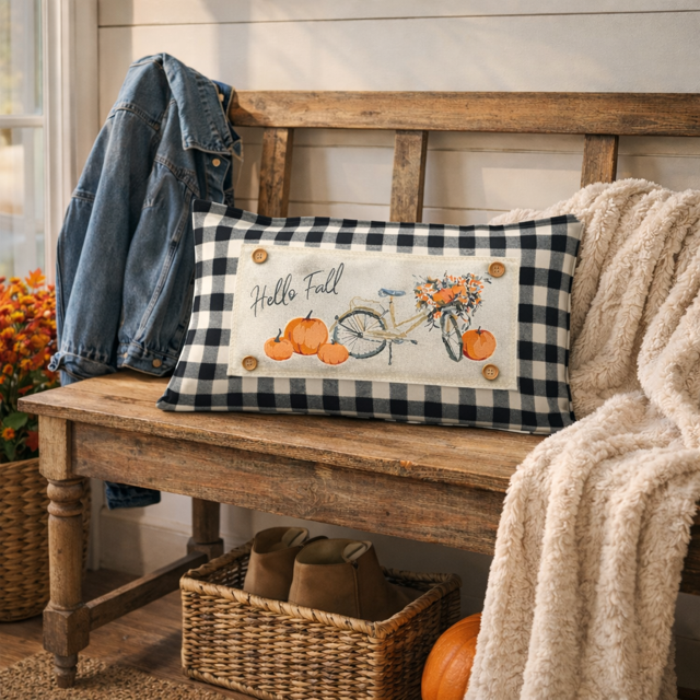 PANEL ONLY: Hello Floral Boho; Autumn VINTAGE FALL BIKE