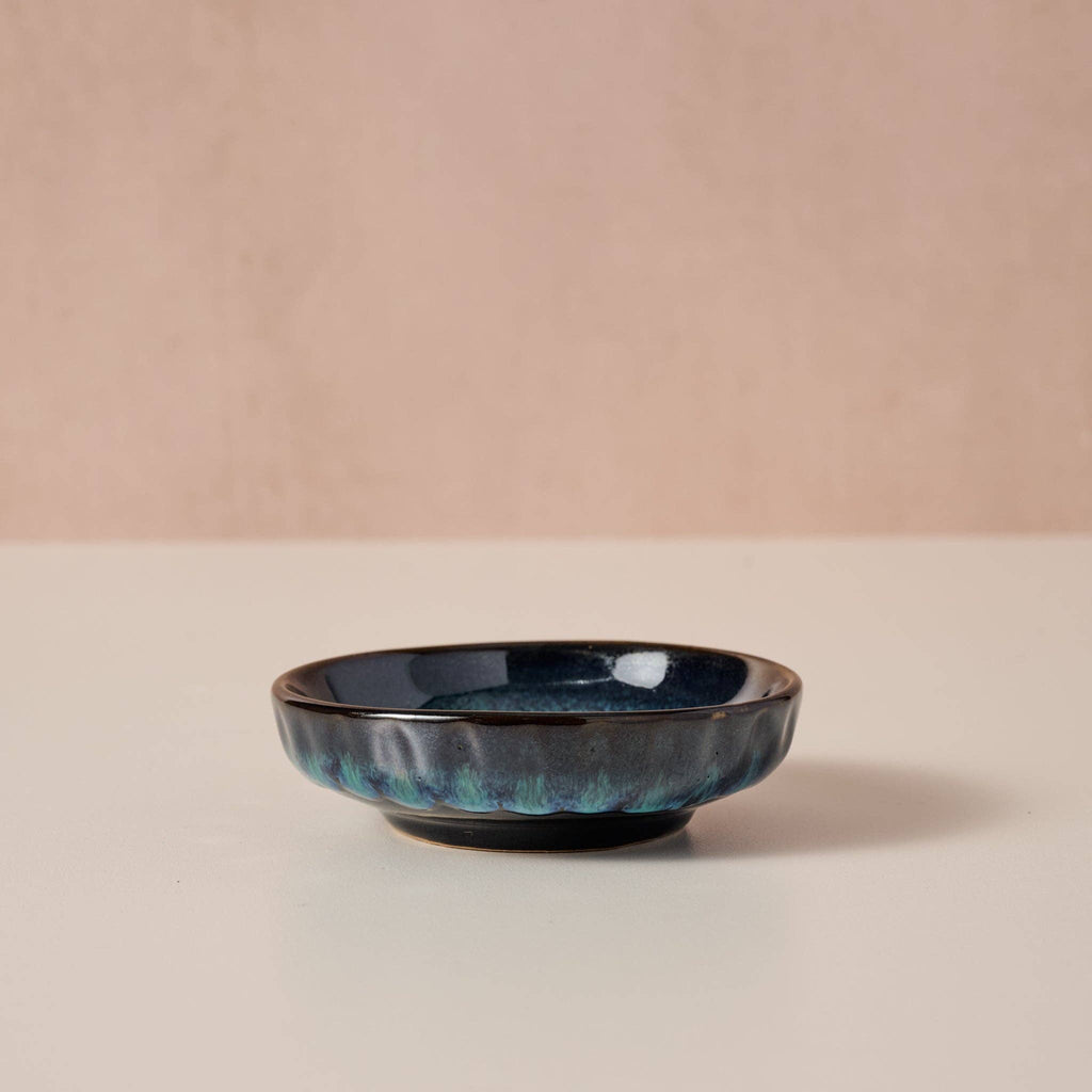 Artisan Olive Oil Dipping Dish | Blue Drip Glaze | Fair Trade – Only 2 Left!