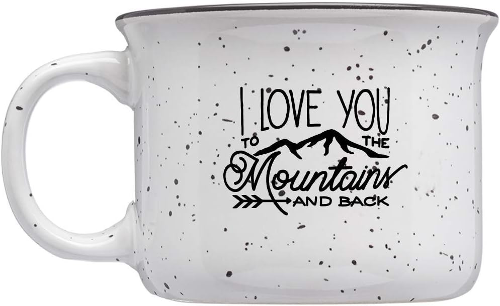 Stoneware Adventure 8Oz Mini Mug (I Love You to the Mountains and Back, White Speckle)