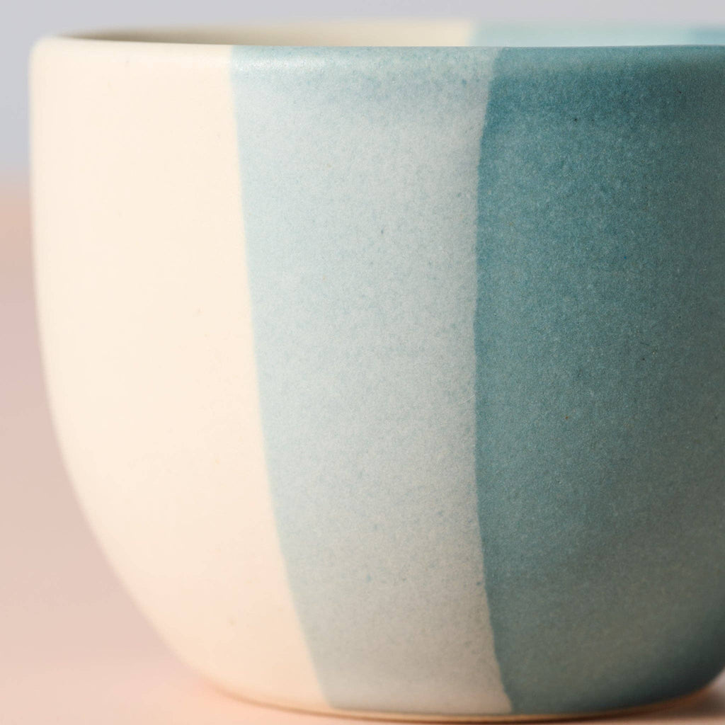 Pheeka Striped Teacups, Set of 2 – Handcrafted Clay