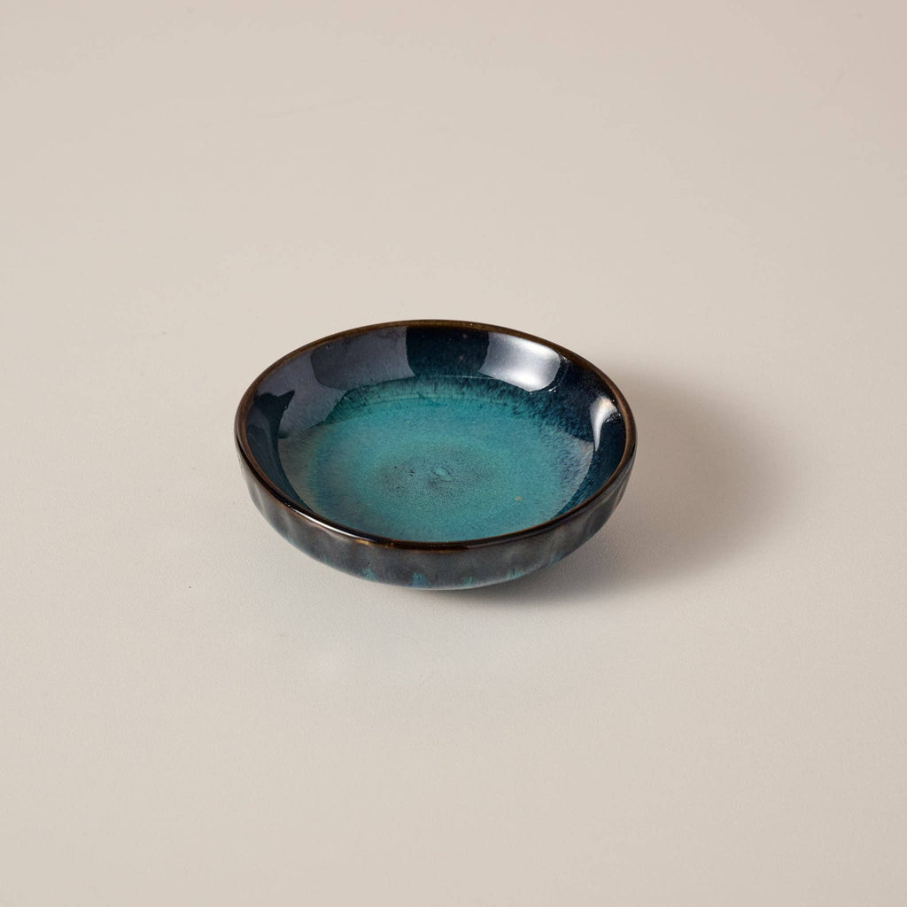 Artisan Olive Oil Dipping Dish | Blue Drip Glaze | Fair Trade – Only 2 Left!