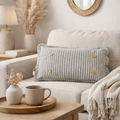 CHARCOAL/CREAM STRIPES:  PILLOW ONLY (with insert)