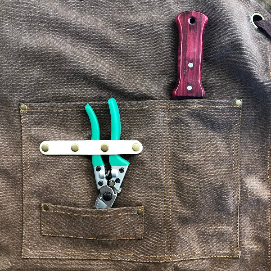 Gardening Apron, Waxed Canvas Apron with Pockets