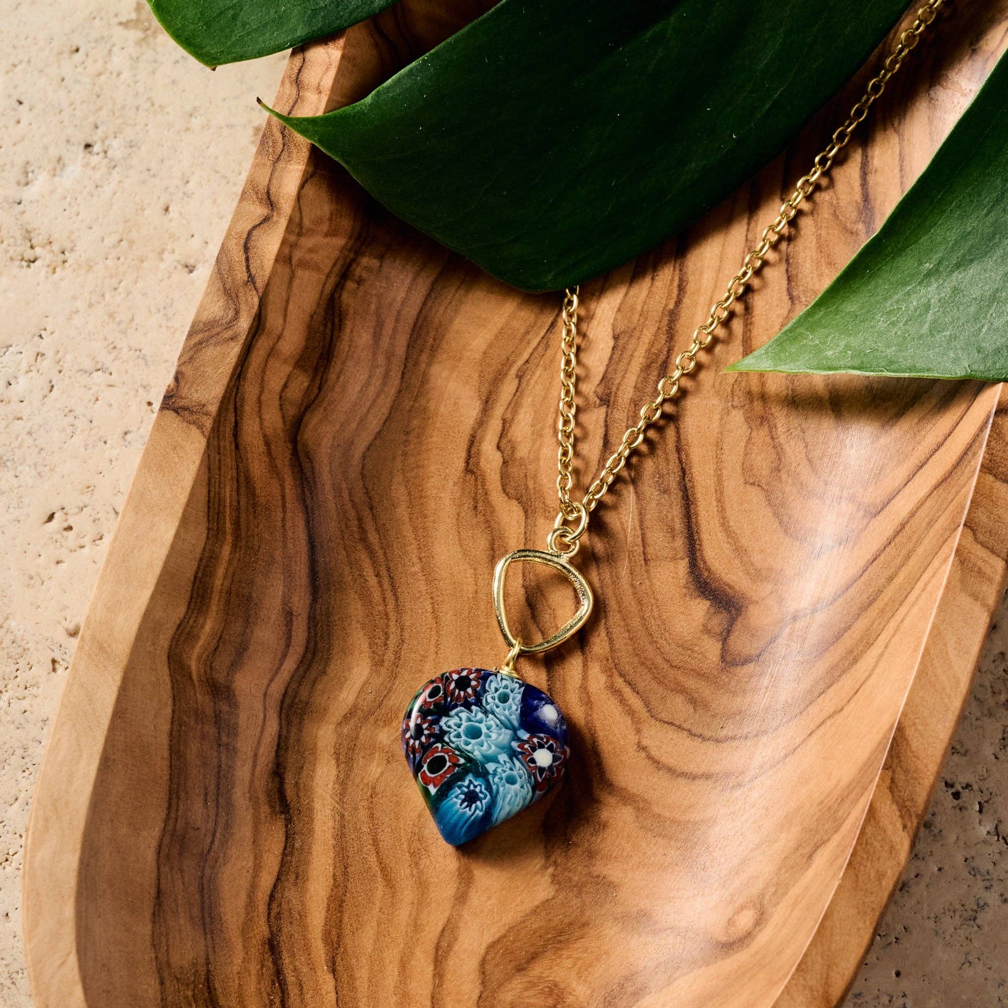 Colorful Millefiori Glass Pendant Necklace, A Lovely Handcrafted Treasure