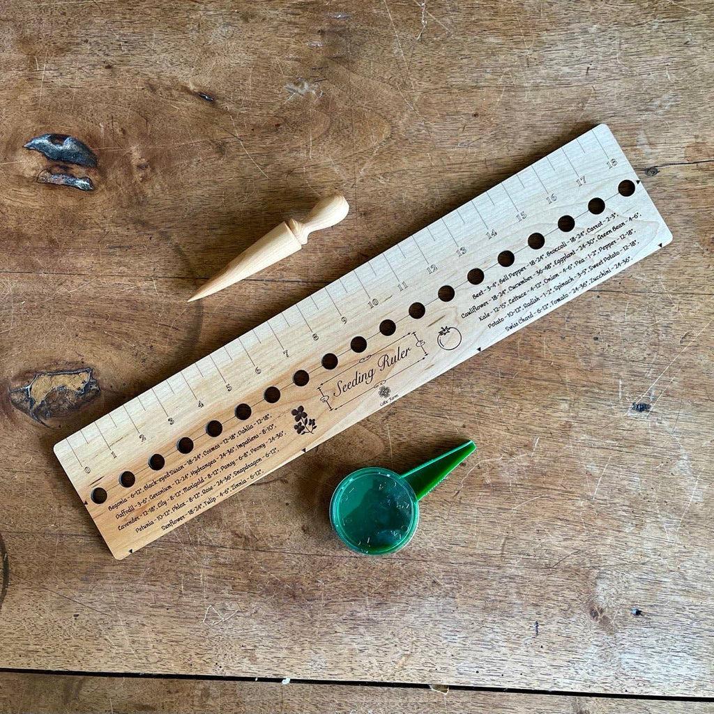 NEW | Seeding Gift Set – Dibble, Seeder & Planting Ruler | Hardwood Garden Tools