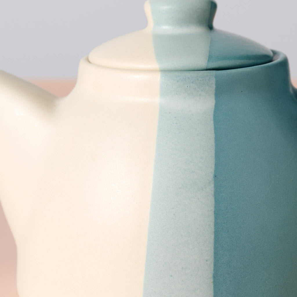Pheeka Striped Teapot – Blue | Handcrafted Clay Teapot