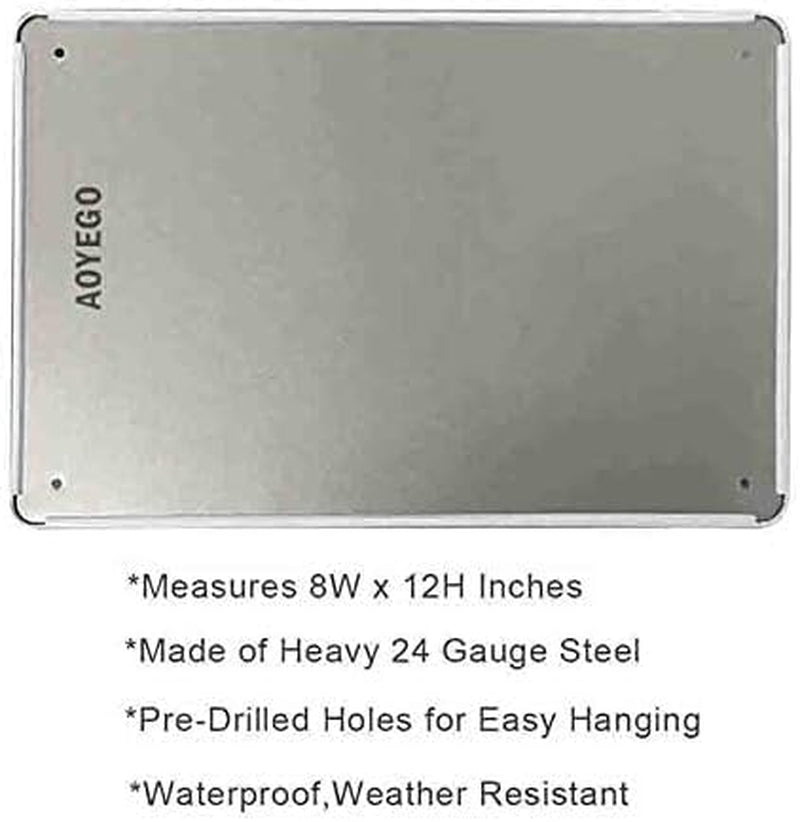 Camping Zone Tin Sign, Vintage Metal Tin Signs for Cafes Bars Pubs Shop Wall Decorative Funny Retro Signs for Men Women 8X12 Inch