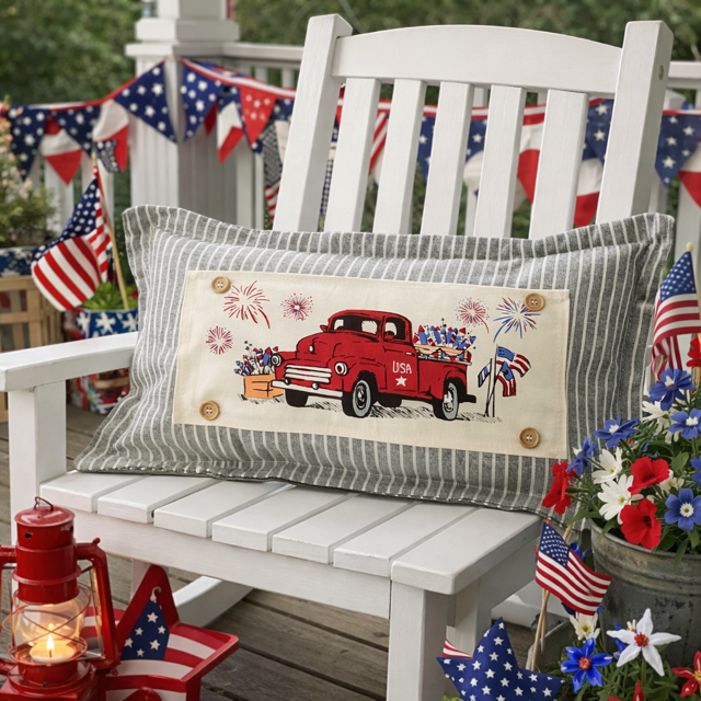 PANEL ONLY: Summer, patriotic, July 4th FIREWORK TRUCK