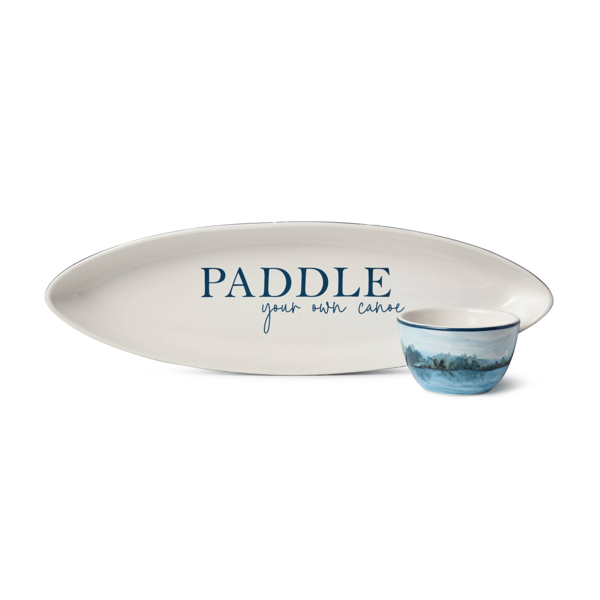 Canoe Chip & Dip Serving Set with 2 Lake Life Spreaders
