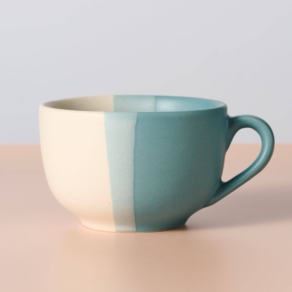 Pheeka Striped Jumbo Mug with Spoon – Handcrafted Ceramic