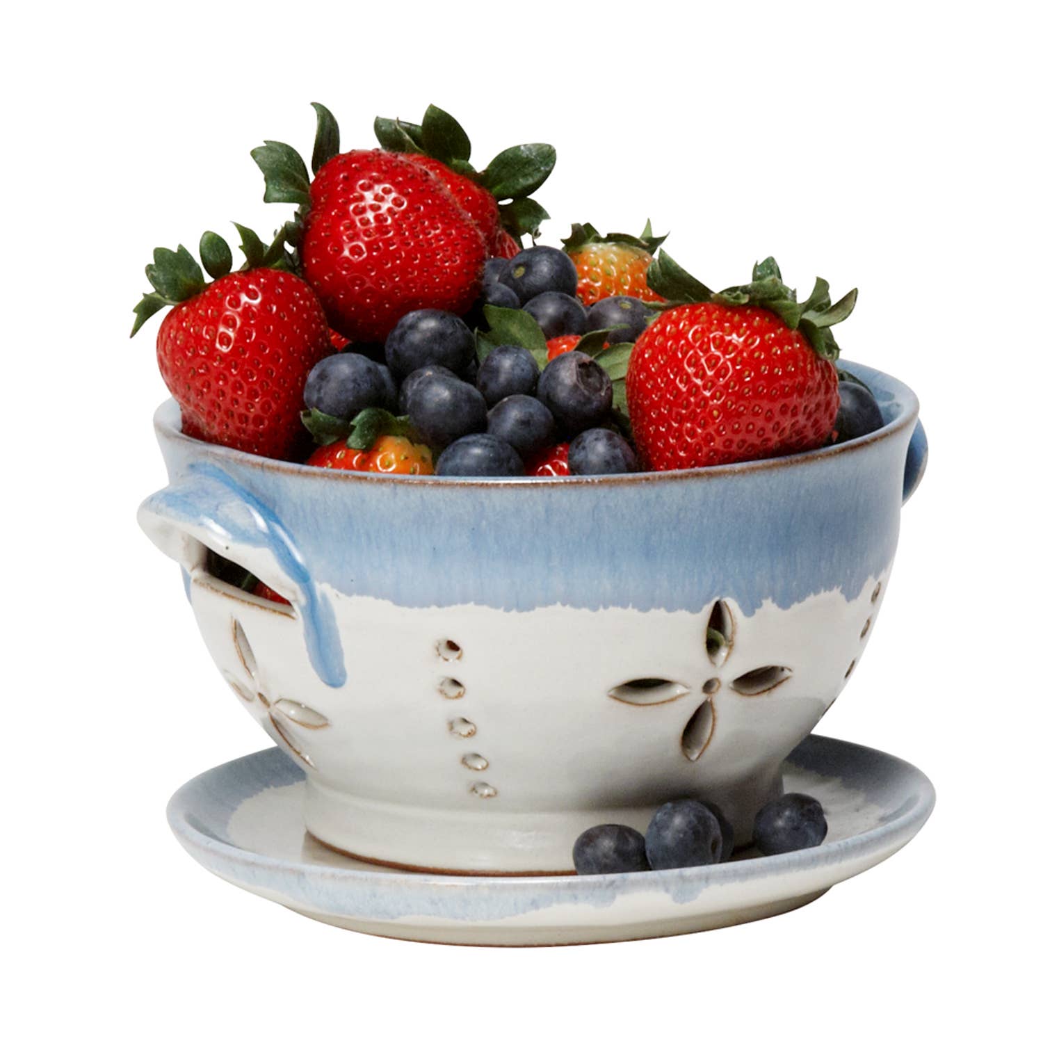 Everyday Berry Bowl, Handcrafted Stoneware Colander