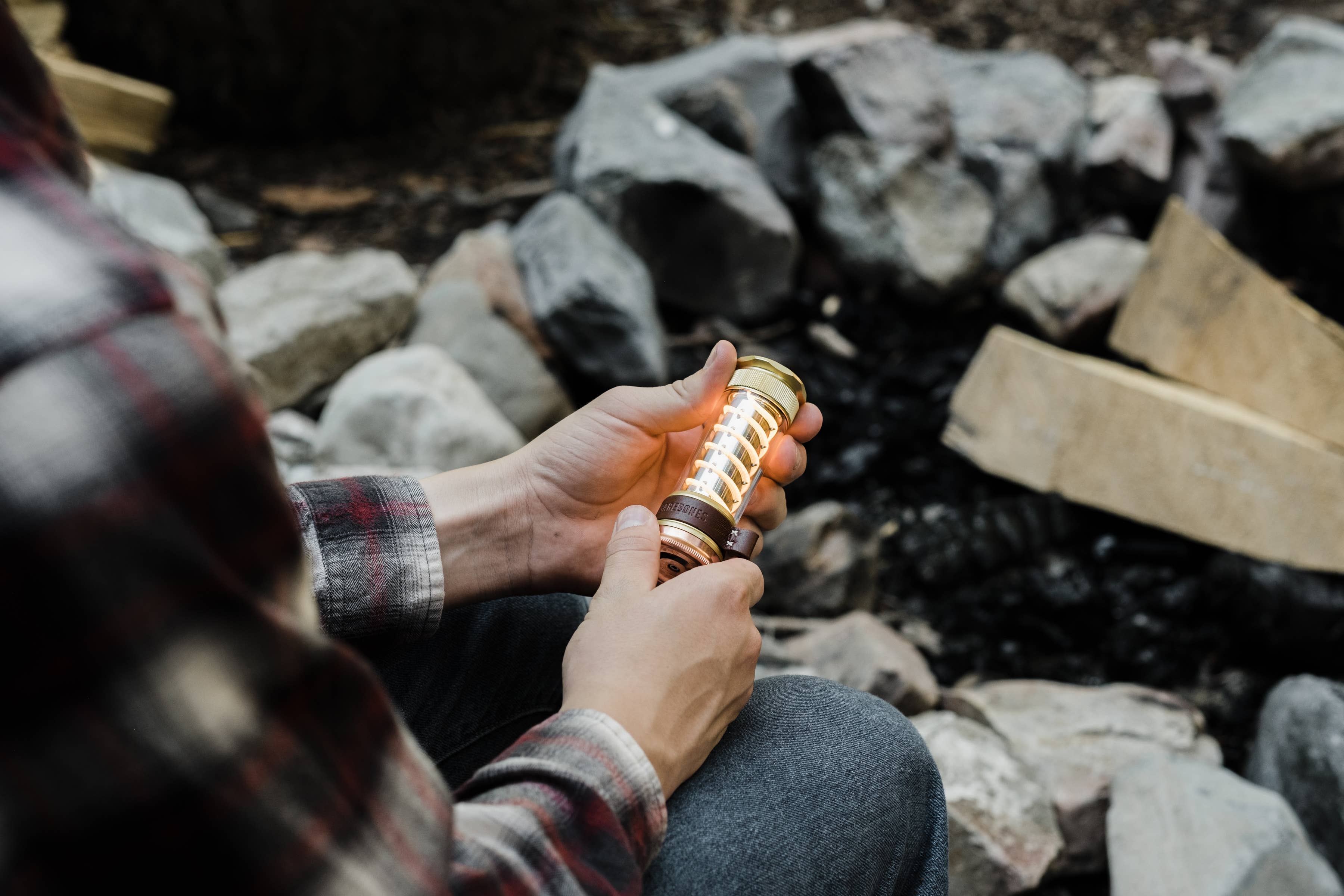 Vintage Brass Edison Light Stick Lantern + Flashlight | Barebones Living