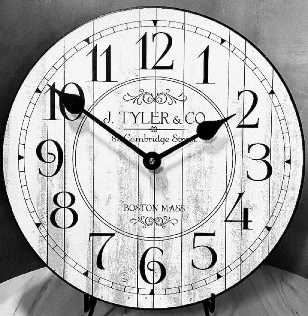 Gray Clocks | Ultra Quiet Quartz Mechanism | Hand Made in USA Beautiful Crisp Lasting Color | Comes in 8 Sizes (12-Inch, 2. Harbor White)