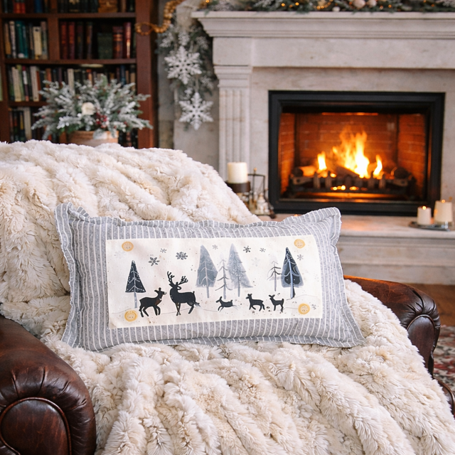 CHARCOAL/CREAM STRIPES:  PILLOW ONLY (with insert)