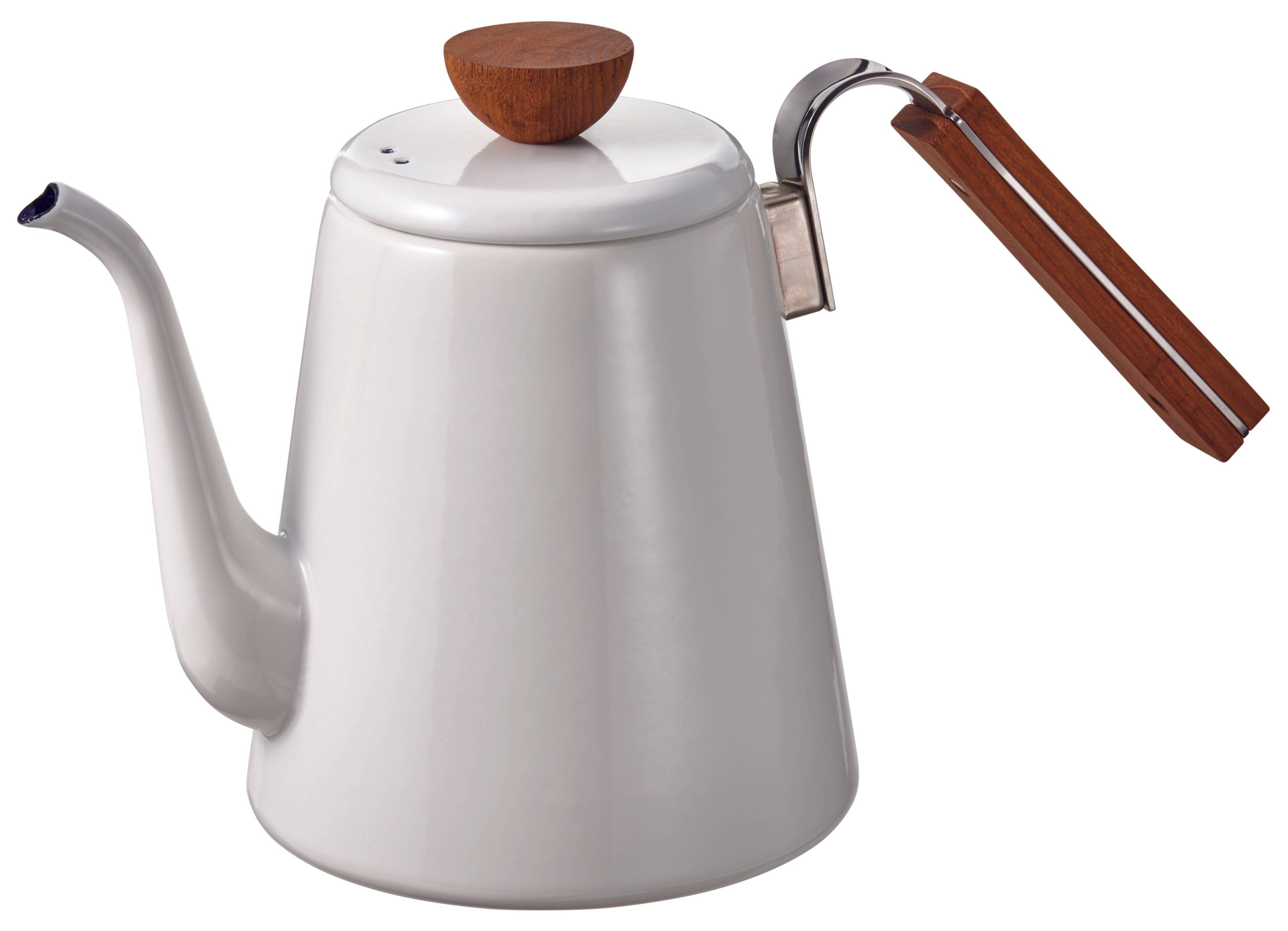 Bona Enamel Pour Over Coffee Kettle with Wood Handle, 800mL — Hario