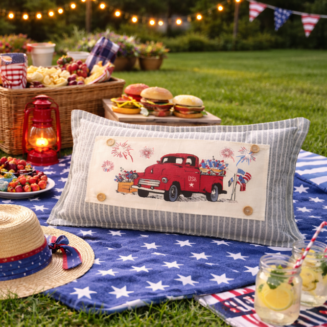 PANEL ONLY: Summer, patriotic, July 4th FIREWORK TRUCK
