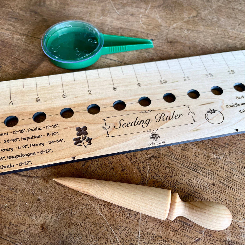 NEW | Seeding Gift Set – Dibble, Seeder & Planting Ruler | Hardwood Garden Tools