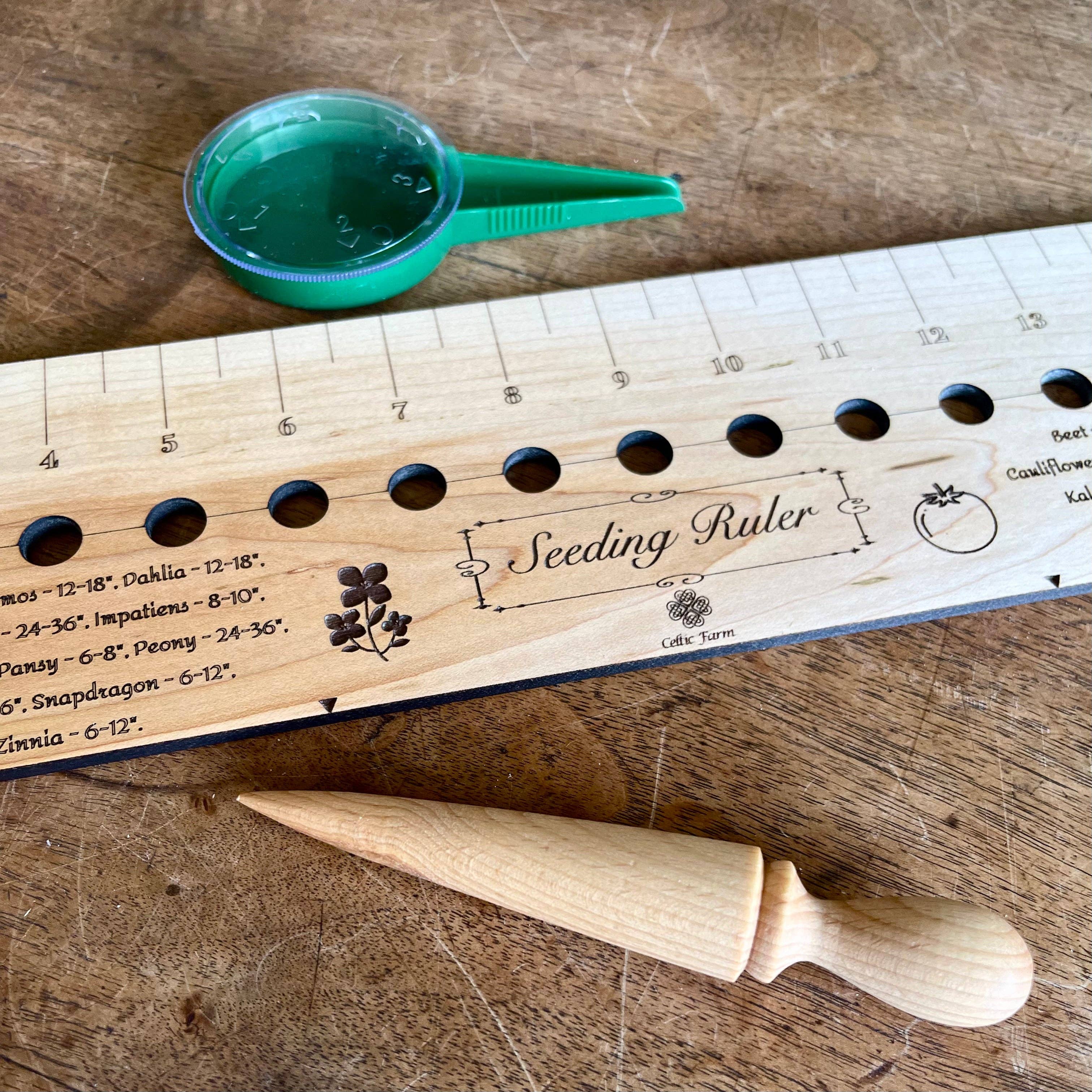 NEW | Seeding Gift Set – Dibble, Seeder & Planting Ruler | Hardwood Garden Tools